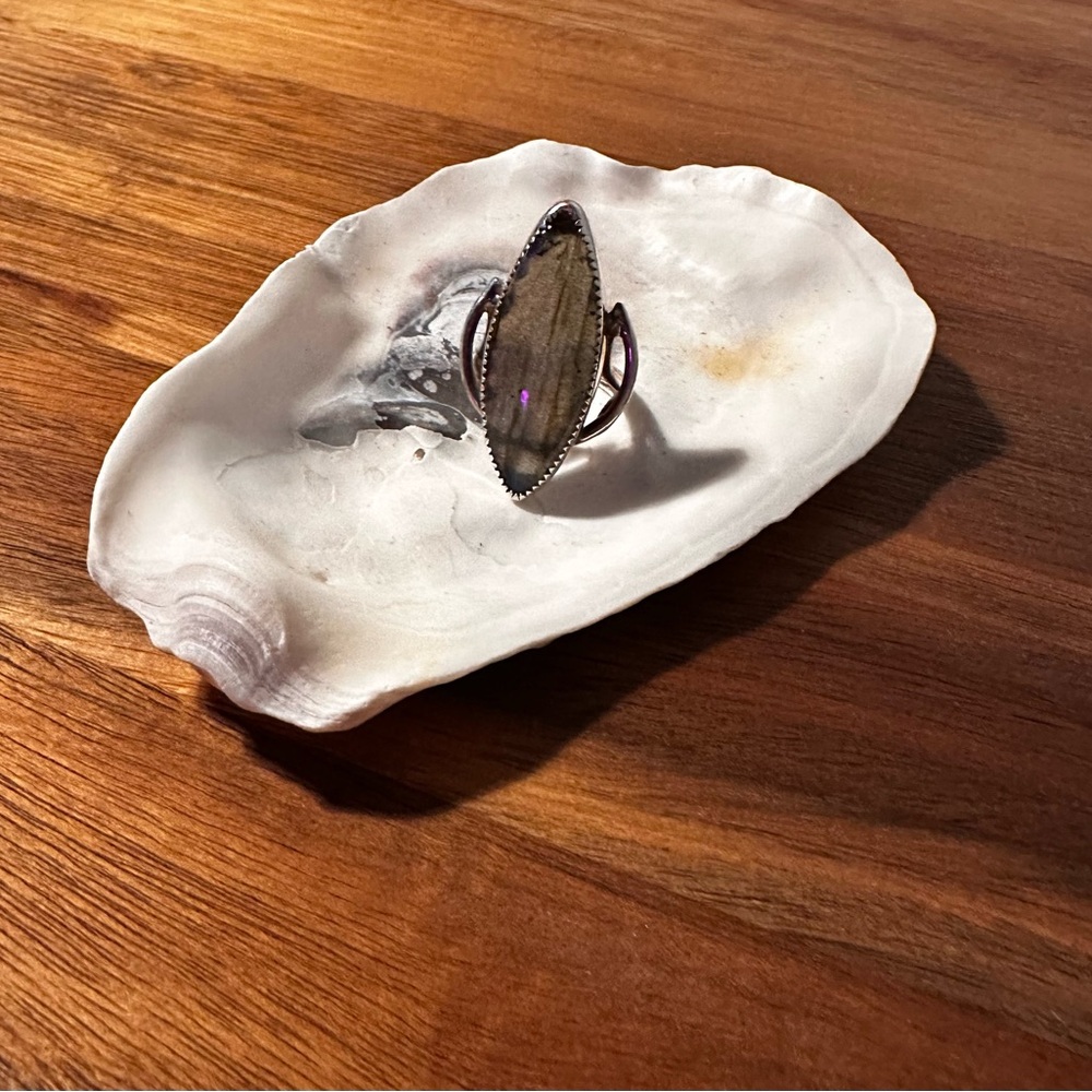 Silver and Brown Organic Design Ring